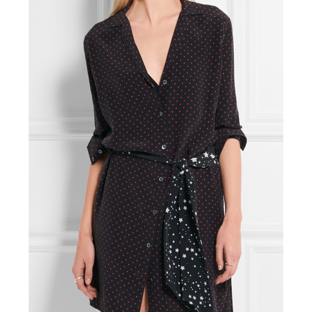 New Kate Moss Equipment Rosalind Silk Shirt dress